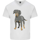 A Coonhound Dog Mens V-Neck Cotton T-Shirt White