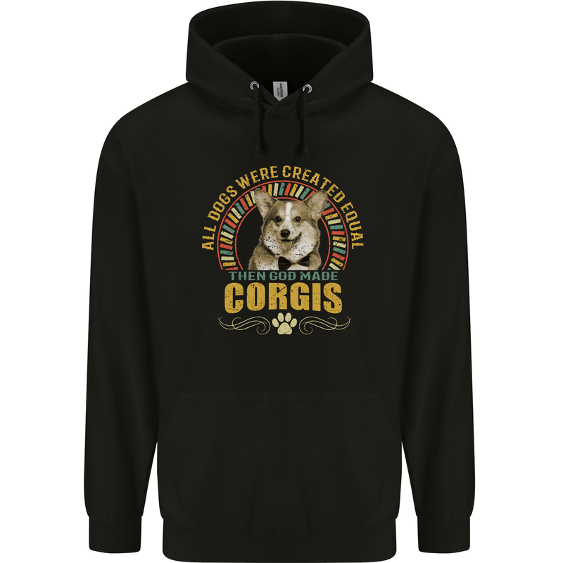 A Corgi Dog Childrens Kids Hoodie Black