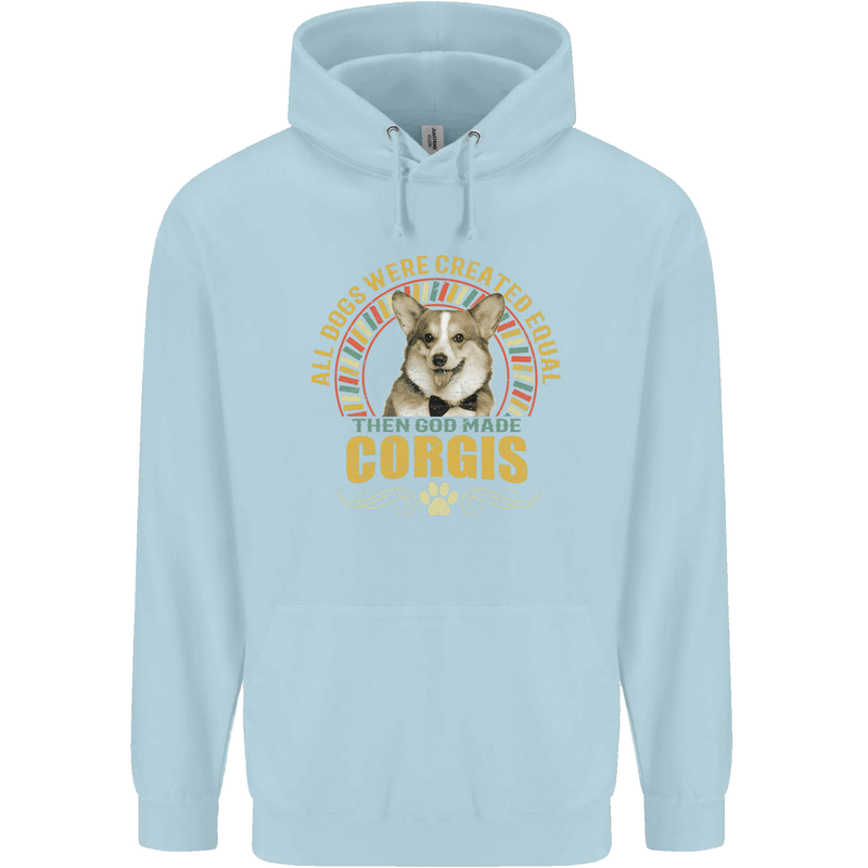 A Corgi Dog Childrens Kids Hoodie Light Blue