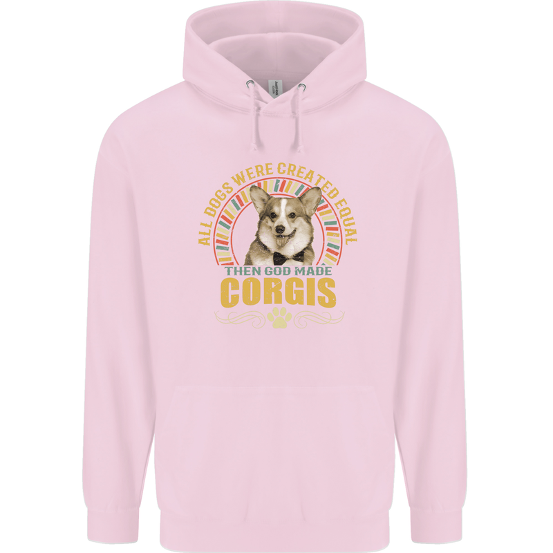 A Corgi Dog Childrens Kids Hoodie Light Pink