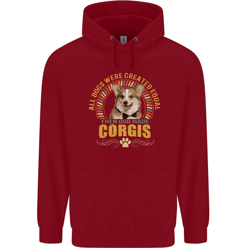 A Corgi Dog Childrens Kids Hoodie Red