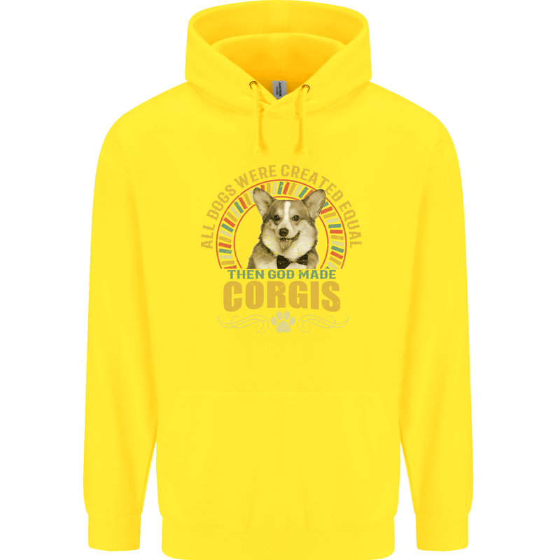 A Corgi Dog Childrens Kids Hoodie Yellow