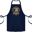 A Corgi Dog Cotton Apron 100% Organic Navy Blue