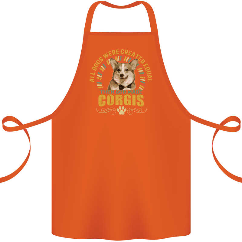 A Corgi Dog Cotton Apron 100% Organic Orange