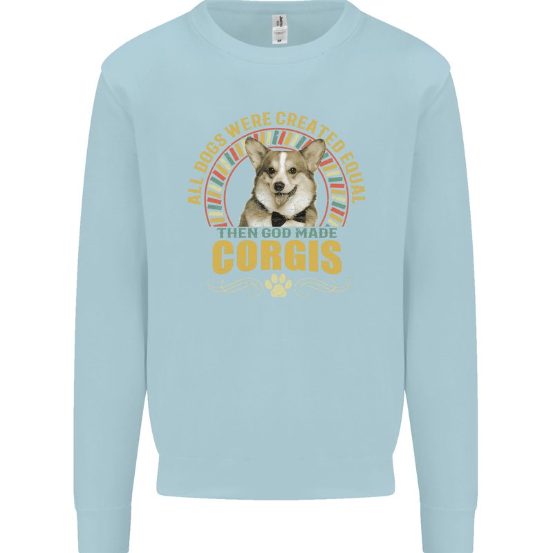A Corgi Dog Kids Sweatshirt Jumper Light Blue