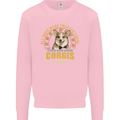 A Corgi Dog Kids Sweatshirt Jumper Light Pink
