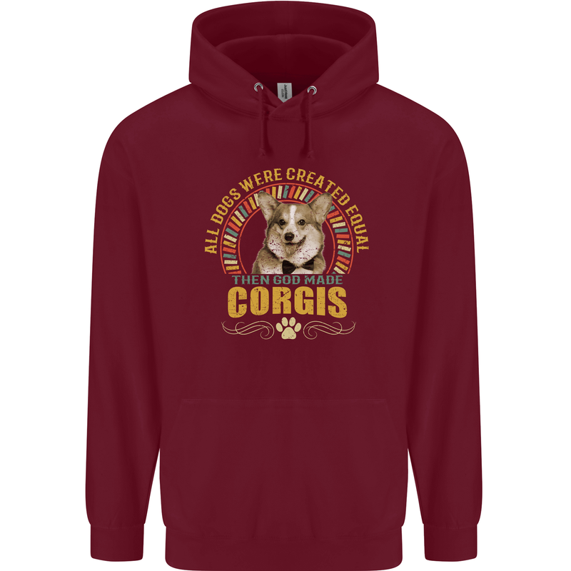 A Corgi Dog Mens 80% Cotton Hoodie Maroon