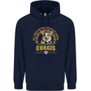 A Corgi Dog Mens 80% Cotton Hoodie Navy Blue