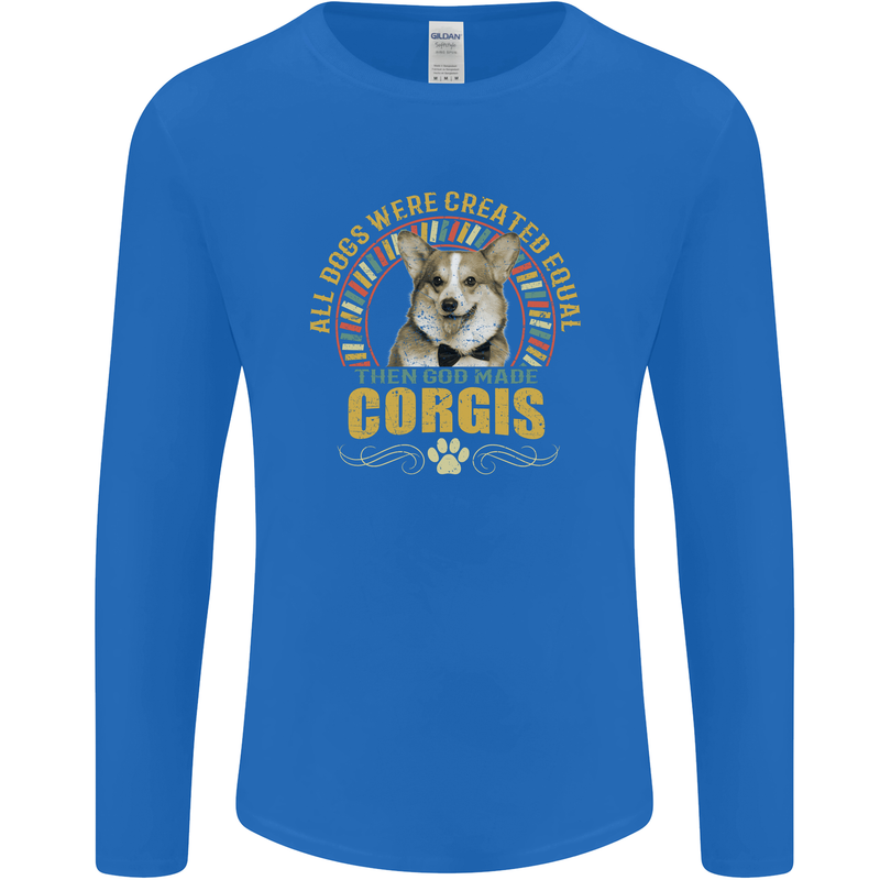 A Corgi Dog Mens Long Sleeve T-Shirt Royal Blue