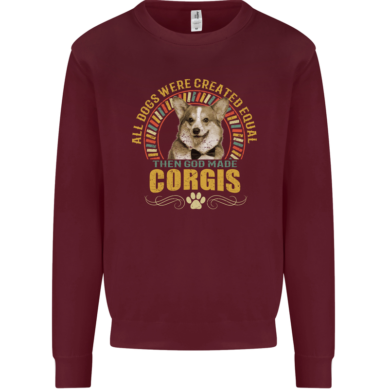 A Corgi Dog Mens Sweatshirt Jumper Maroon