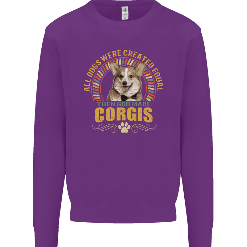 A Corgi Dog Mens Sweatshirt Jumper Purple
