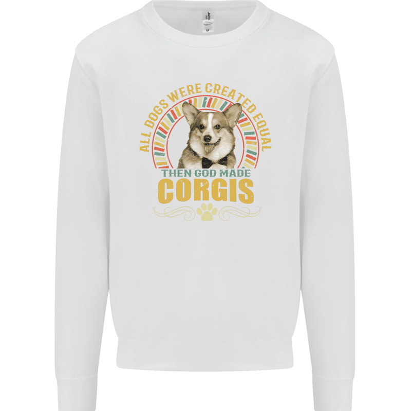 A Corgi Dog Mens Sweatshirt Jumper White