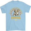 A Corgi Dog Mens T-Shirt 100% Cotton Light Blue