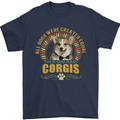 A Corgi Dog Mens T-Shirt 100% Cotton Navy Blue