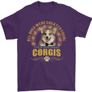 A Corgi Dog Mens T-Shirt 100% Cotton Purple