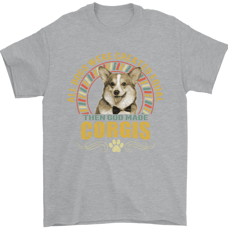 A Corgi Dog Mens T-Shirt 100% Cotton Sports Grey