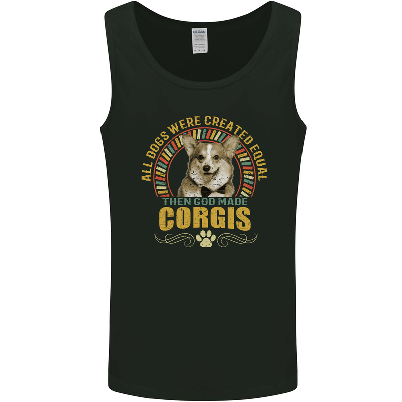 A Corgi Dog Mens Vest Tank Top Black