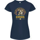 A Corgi Dog Womens Petite Cut T-Shirt Navy Blue