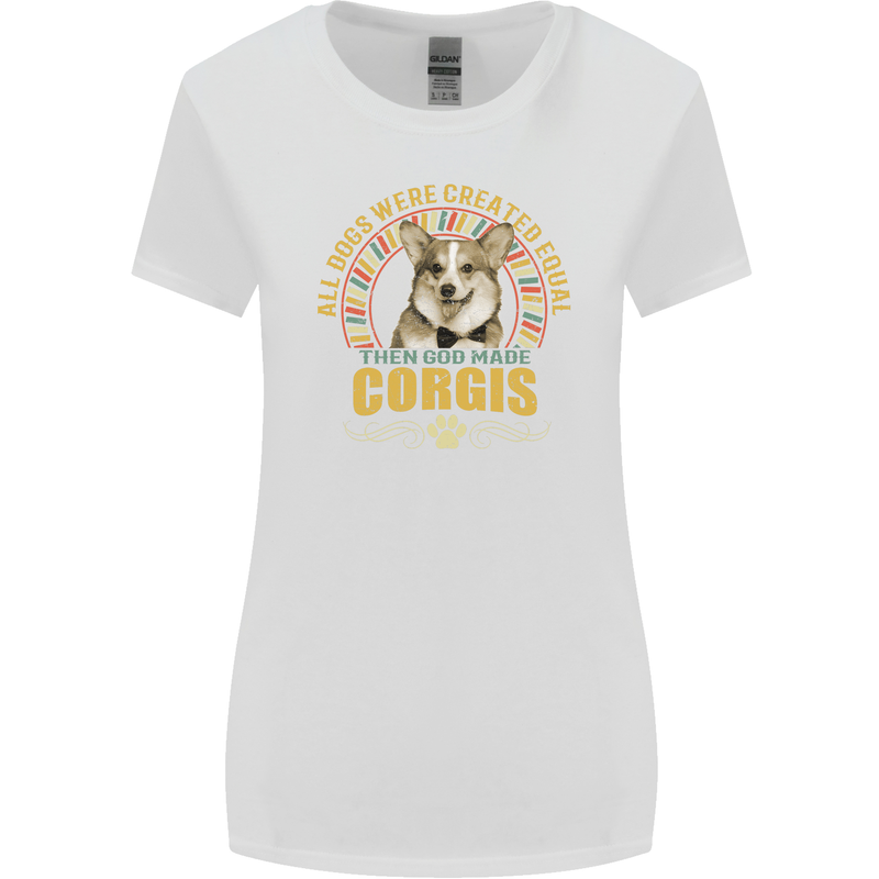 A Corgi Dog Womens Wider Cut T-Shirt White