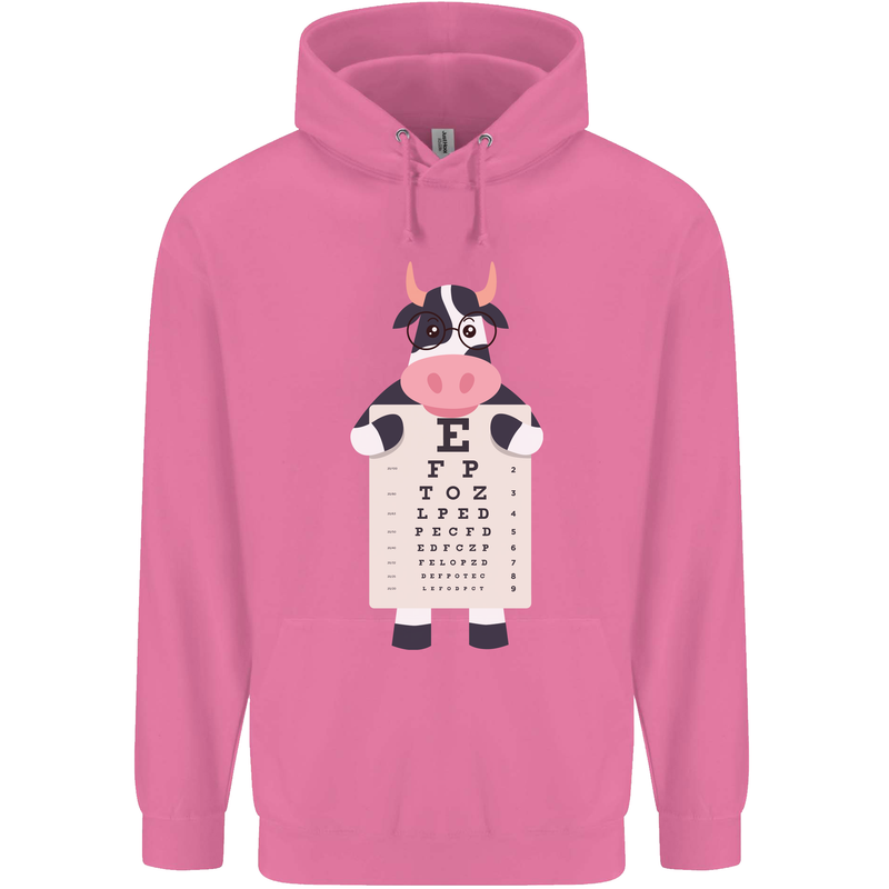 A Cow Holding a Snellen Eye Chart Glasses Childrens Kids Hoodie Azalea