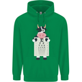 A Cow Holding a Snellen Eye Chart Glasses Childrens Kids Hoodie Irish Green