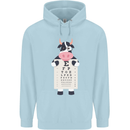 A Cow Holding a Snellen Eye Chart Glasses Childrens Kids Hoodie Light Blue
