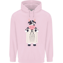 A Cow Holding a Snellen Eye Chart Glasses Childrens Kids Hoodie Light Pink
