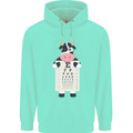 A Cow Holding a Snellen Eye Chart Glasses Childrens Kids Hoodie Peppermint