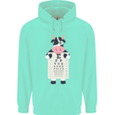A Cow Holding a Snellen Eye Chart Glasses Childrens Kids Hoodie Peppermint