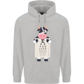 A Cow Holding a Snellen Eye Chart Glasses Childrens Kids Hoodie Sports Grey