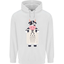 A Cow Holding a Snellen Eye Chart Glasses Childrens Kids Hoodie White