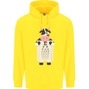 A Cow Holding a Snellen Eye Chart Glasses Childrens Kids Hoodie Yellow