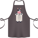 A Cow Holding a Snellen Eye Chart Glasses Cotton Apron 100% Organic Dark Grey