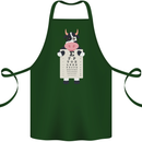 A Cow Holding a Snellen Eye Chart Glasses Cotton Apron 100% Organic Forest Green