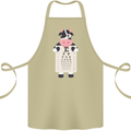 A Cow Holding a Snellen Eye Chart Glasses Cotton Apron 100% Organic Khaki