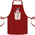 A Cow Holding a Snellen Eye Chart Glasses Cotton Apron 100% Organic Maroon