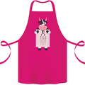 A Cow Holding a Snellen Eye Chart Glasses Cotton Apron 100% Organic Pink