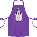A Cow Holding a Snellen Eye Chart Glasses Cotton Apron 100% Organic Purple