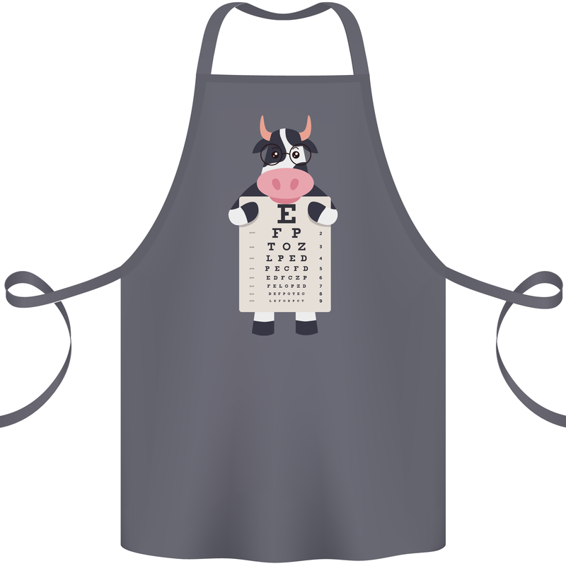 A Cow Holding a Snellen Eye Chart Glasses Cotton Apron 100% Organic Steel