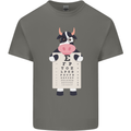 A Cow Holding a Snellen Eye Chart Glasses Kids T-Shirt Childrens Charcoal