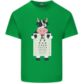 A Cow Holding a Snellen Eye Chart Glasses Kids T-Shirt Childrens Irish Green
