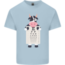 A Cow Holding a Snellen Eye Chart Glasses Kids T-Shirt Childrens Light Blue