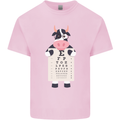 A Cow Holding a Snellen Eye Chart Glasses Kids T-Shirt Childrens Light Pink