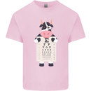 A Cow Holding a Snellen Eye Chart Glasses Kids T-Shirt Childrens Light Pink