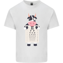 A Cow Holding a Snellen Eye Chart Glasses Kids T-Shirt Childrens White