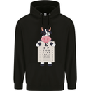 A Cow Holding a Snellen Eye Chart Glasses Mens 80% Cotton Hoodie Black