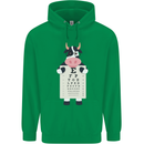 A Cow Holding a Snellen Eye Chart Glasses Mens 80% Cotton Hoodie Irish Green