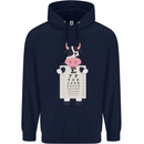 A Cow Holding a Snellen Eye Chart Glasses Mens 80% Cotton Hoodie Navy Blue