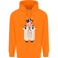 A Cow Holding a Snellen Eye Chart Glasses Mens 80% Cotton Hoodie Orange