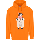 A Cow Holding a Snellen Eye Chart Glasses Mens 80% Cotton Hoodie Orange